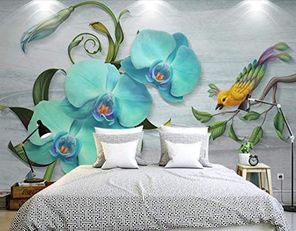 Fondo De Pantalla 3d Mural Orquideas Pintadas A Mano Fondo De Mariposa Pajaro S Decoraciones Para El Hogar Papel De Parede Papel Tapiz No Tejido Papel Tapiz 3d Decoracion 350cm 256cm Amazon Es Bricolaje Y
