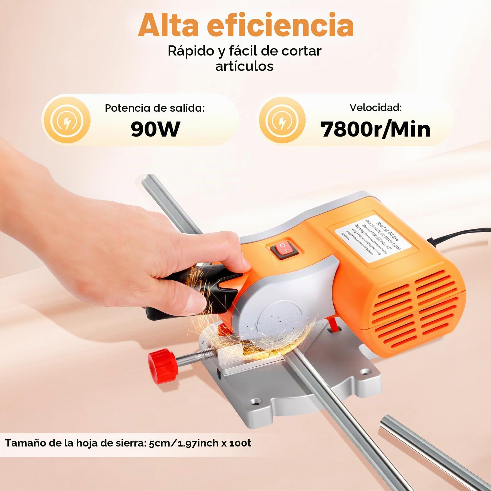 Mini Sierra de mesa doble motor 7800 rpm – Multifunción ajustable 45° para madera y bricolaje – Sierra circular compacta para modelismo y ocio creativo