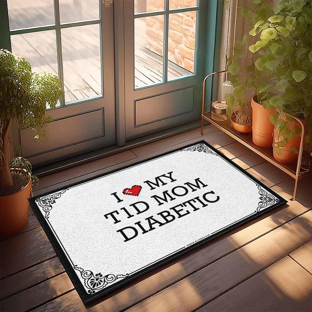 Paillasson original T1D Mom cadeau pour maman diabétique 50 x 80 cm