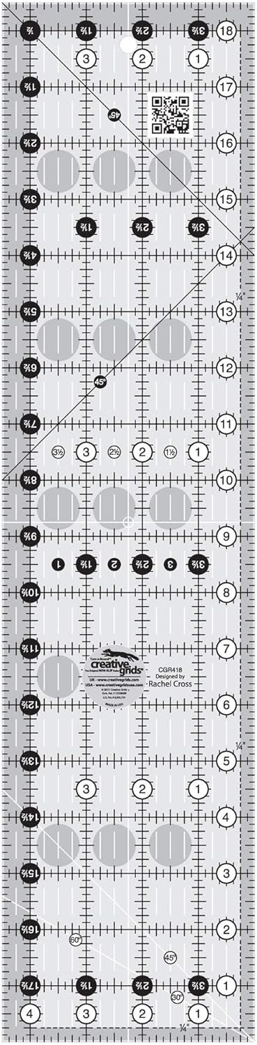 Creative Grids Quilt Ruler 4-1/2in x 18-1/2in