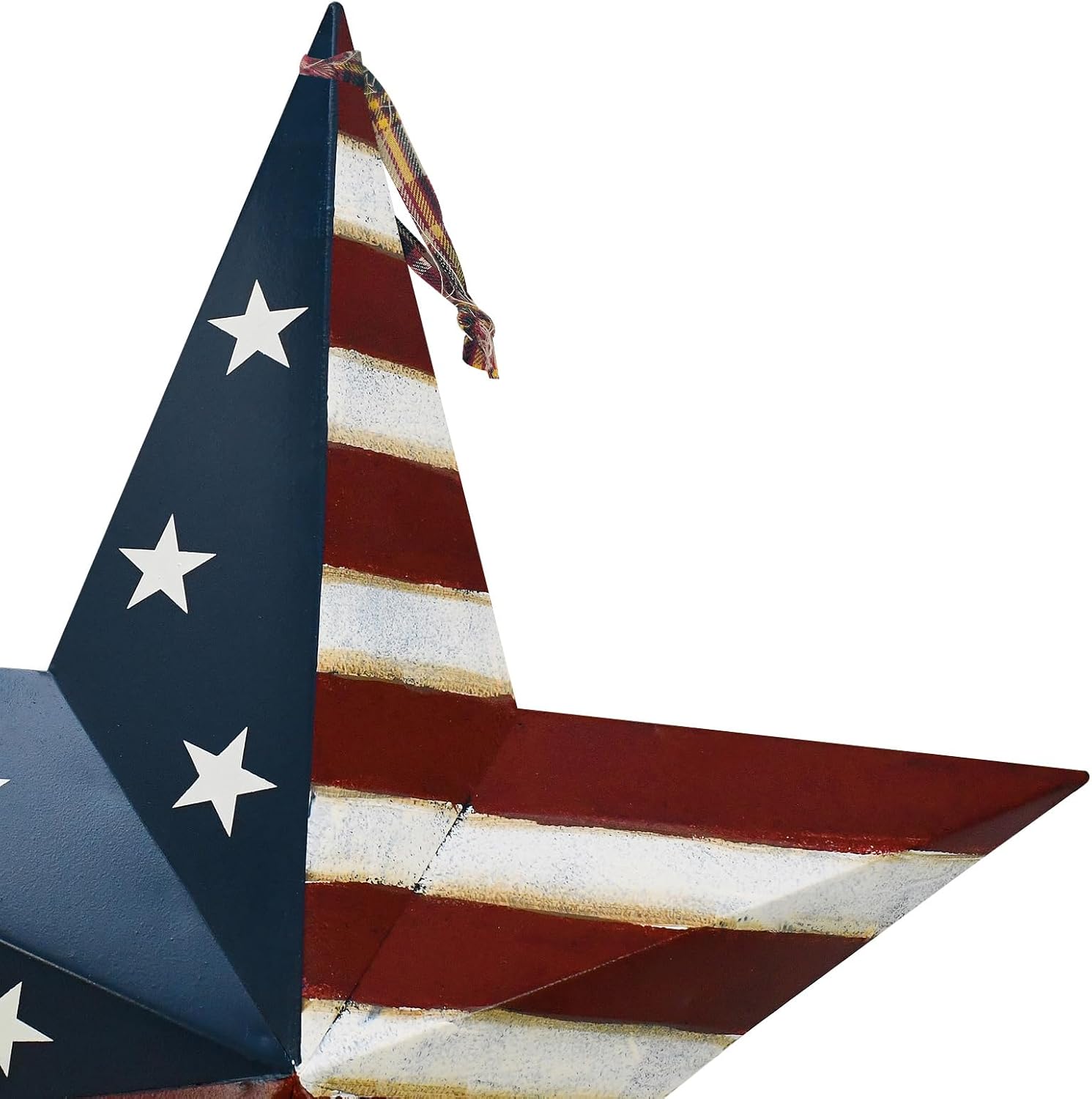 Metal Star Barn Yard Sign Garden Stake Decor for 4th of July, American Flag Patriotic Star Yard Stake Lawn Ornament Independence Day Memorial Day Outdoor Decorations (2, 27.5"H A)