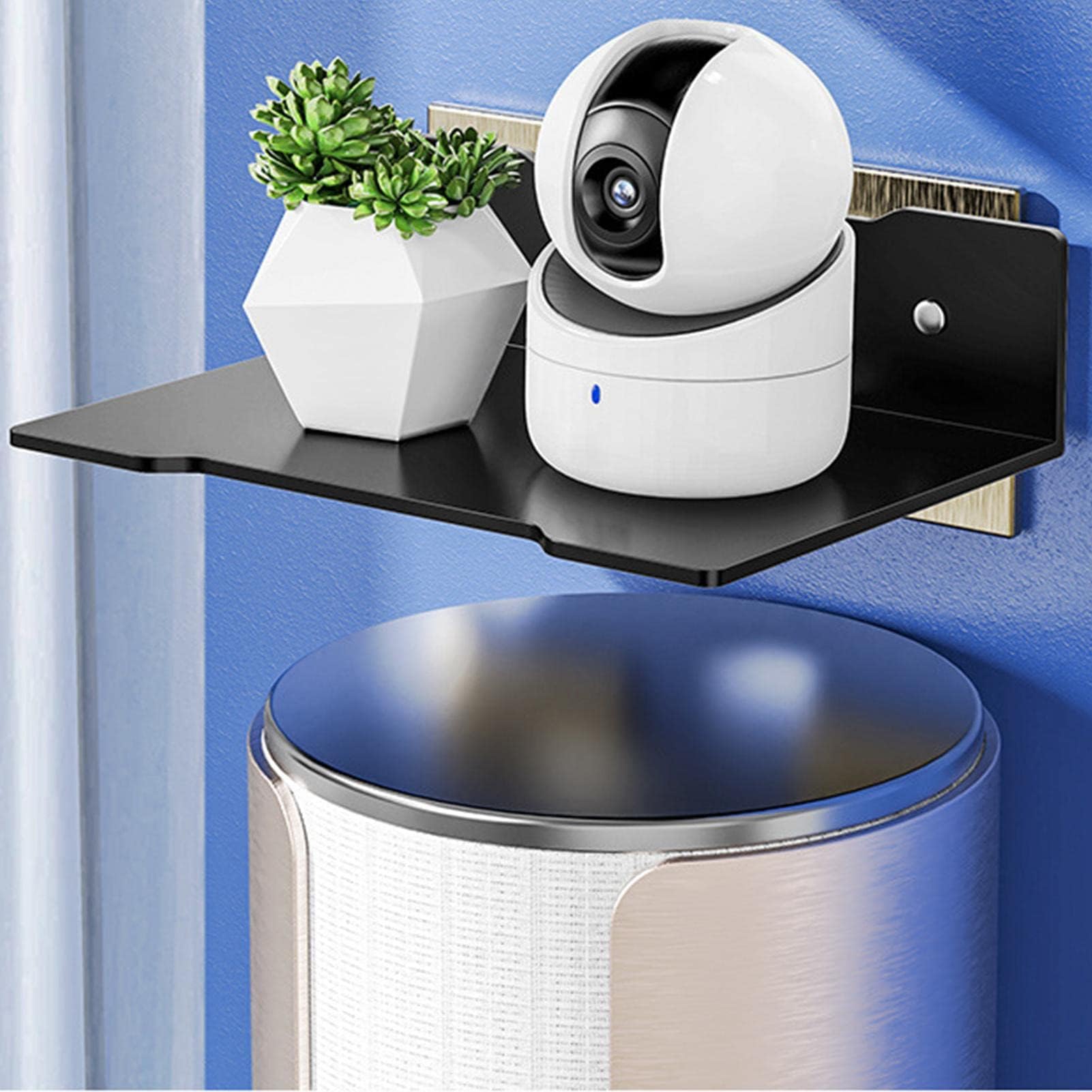 Mensola da parete per fotocamera, supporto da parete in metallo per TV Box, proiettore, lettore DVD, elegante soluzione di archiviazione per casa e ufficio, design salvaspazio