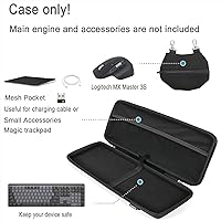Vista 2 de RAIACE Estuche rígido de almacenamiento compatible con teclado mecánico inalámbrico de rendimiento iluminado Logitech MX (solo funda), color negro