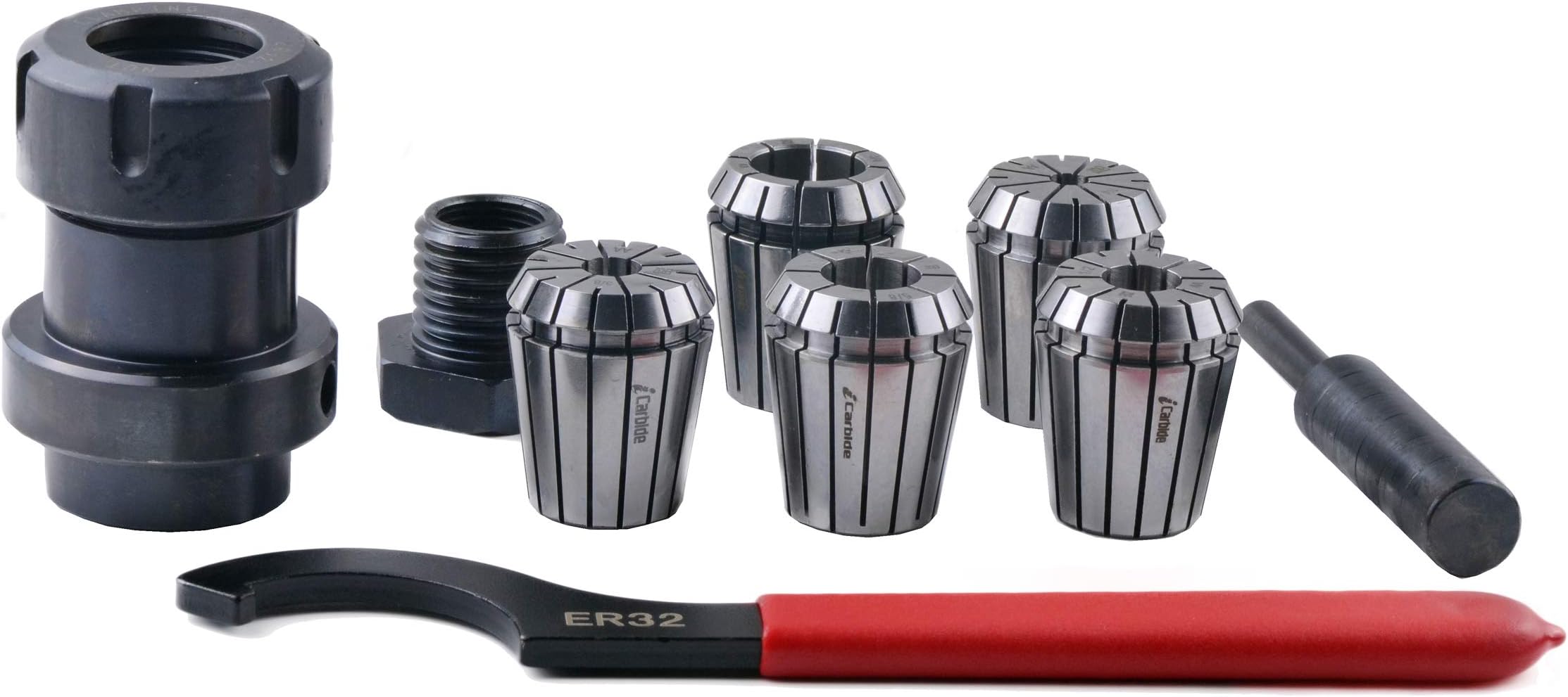 New Lathe ER32 Woodworking Dowel Collet Chuck System 1/4 3/8 1/2 5/8 3/4 USA