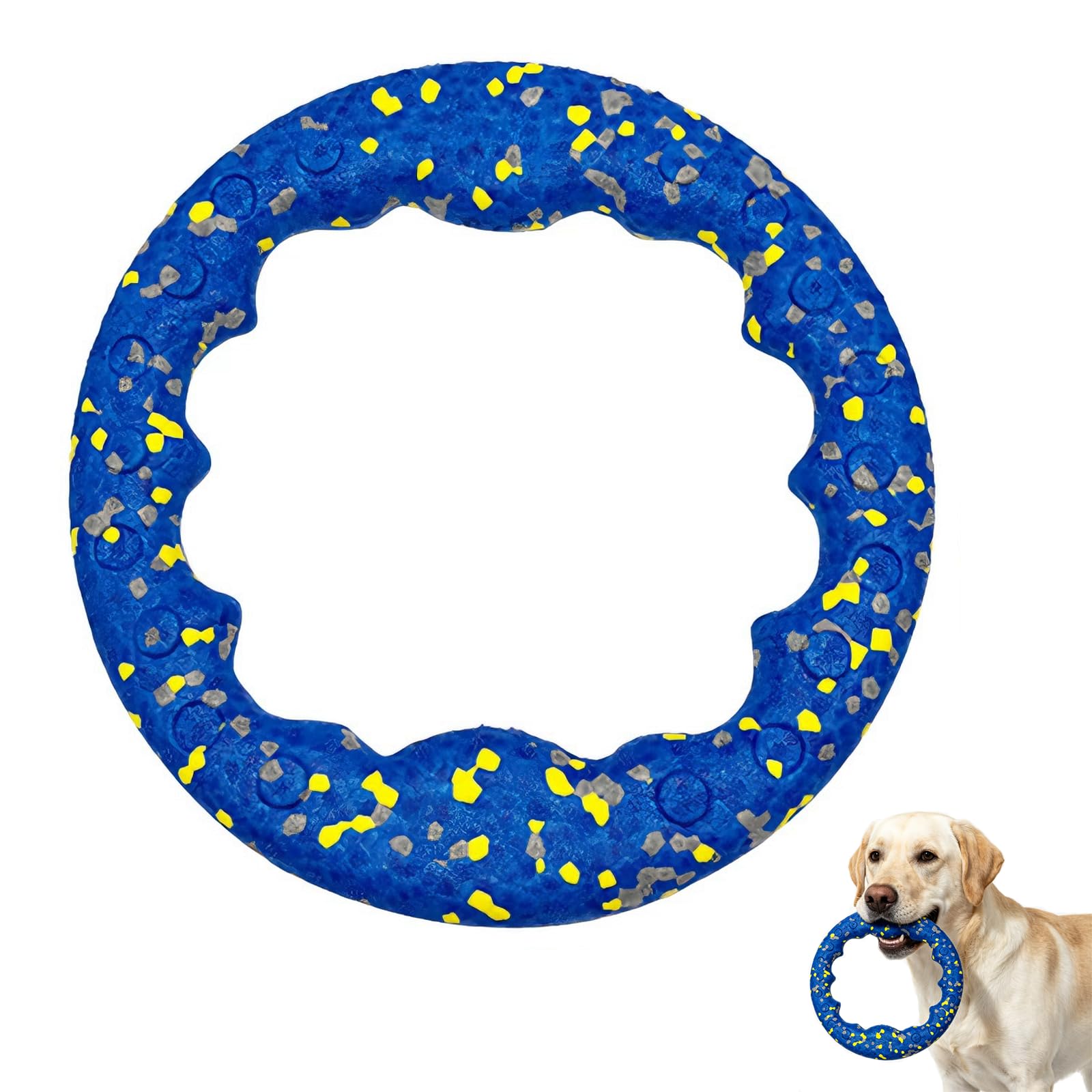 Dog Frisbee Toy, Interactive Floating Ring for Fetch & Train Small/Med Dogs