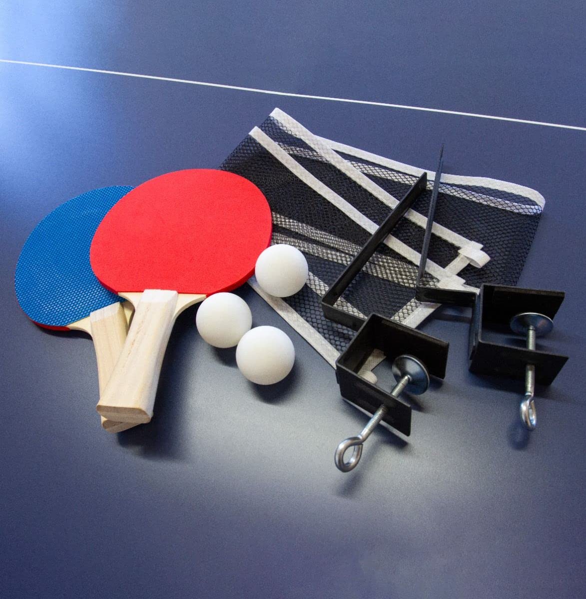Table de Pingpong Tennis de Table pliable en Fer 180cm x 100 cm Extérieur Intérieur Fun [Balle et Raquettes incluses]