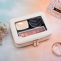 Vista 5 de Aveniee Bolsa organizadora de maquillaje transparente, bolsa de aseo de viaje, estuche cosmético para mujeres, bolsa portátil de maquillaje