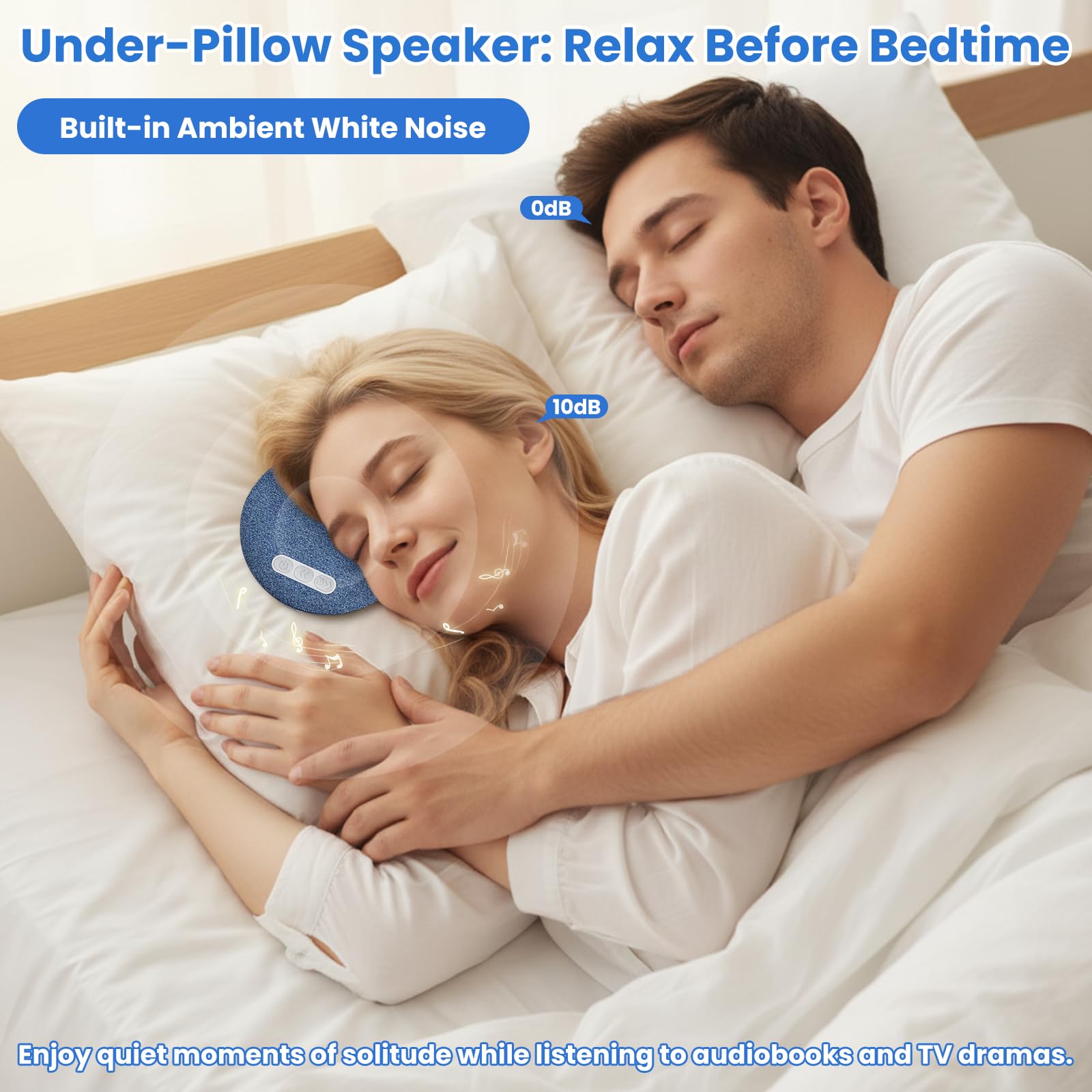 Altavoz Bluetooth para Almohada – Mini Altavoz Portátil para Colocar Bajo la Almohada, ideal para Dormir, con Función de Temporizador y Ruido Blanco – Altavoz para Quienes Tienen el Sueño Profundo — view 4