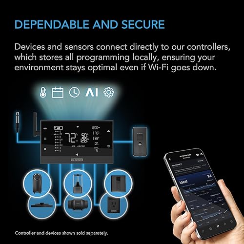 Miniatura 15 de AC Infinity Advance Grow System - Kit de tienda de cultivo integrado con WiFi, 3 plantas, luz led de cultivo de espectro completo Samsung LM301H