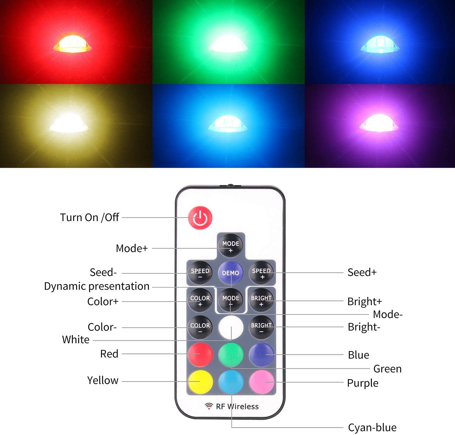 Luci di coperta a zoccolo impermeabili, luce da giardino interrata ad alta luminosità con adattatore Multi-Color 12 Pack IP67 impermeabile per interni/esterni