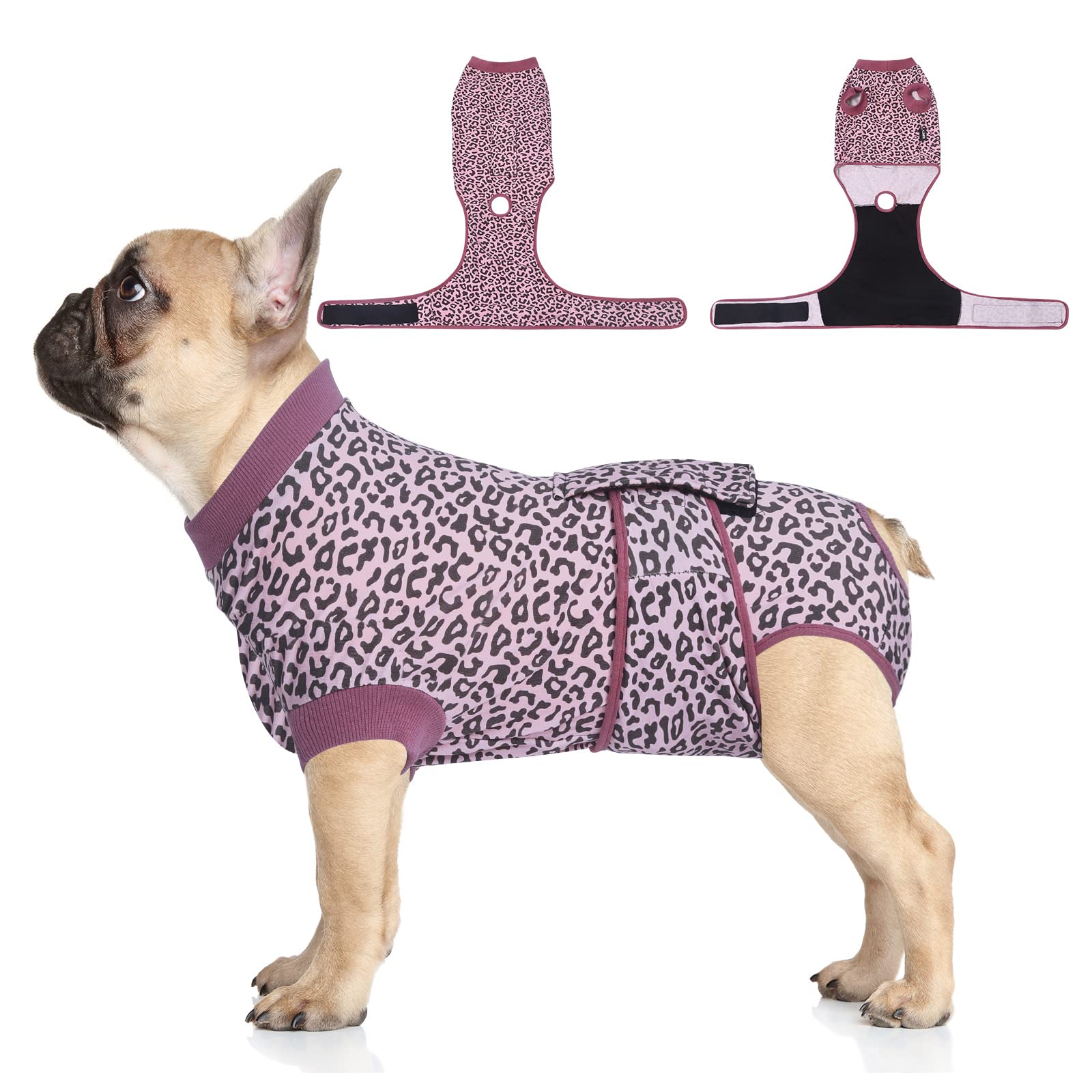 Body pour chien après stérilisation doux et réglable Jiupety rose L pour protéger les plaies
