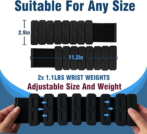 Miniatura 3 de Pesas de tobillo de muñeca para mujeres y hombres, pulsera ponderada de silicona ajustable, pesas para piernas y brazos para entrenamiento, caminar,