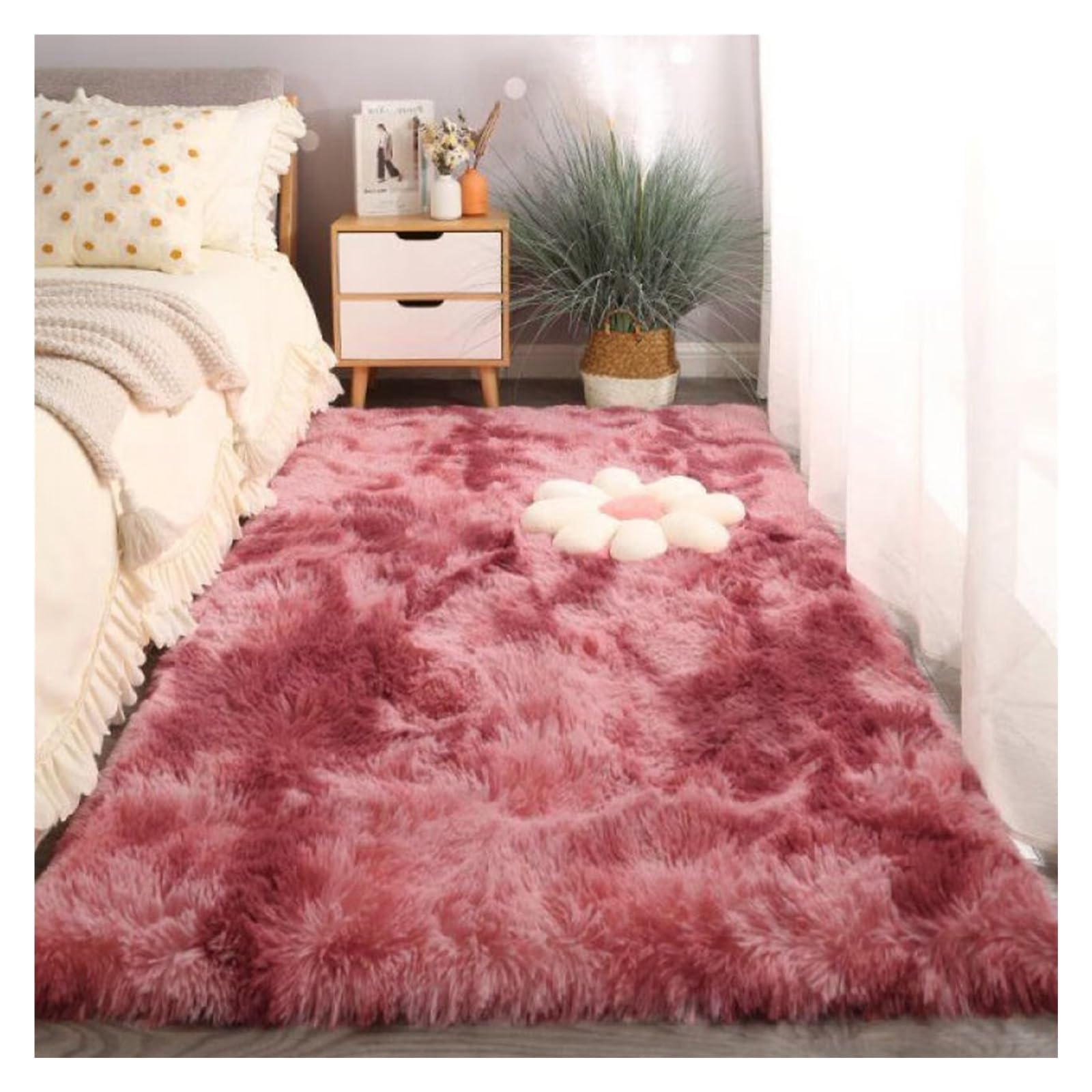 GOUSANG Alfombras Salon Grandes 240 x 300 cm Alfombra Niños Alfombra para Azulejos Rectangular Acogedor Moquetas para Salón Dormitorio Baño Sofá Silla Cojín, Rojo