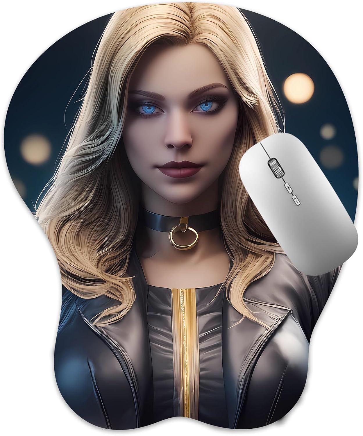 3D Mouse Pad, Oppai Mousepad with Soft Gel Wrist Rest Anime Manga Gaming Boob pad Anti-Slip Mouse Mat, Canar