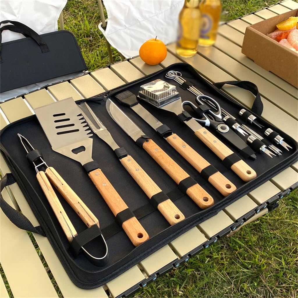 Fork Shovel Clip BBQ Accessories Cloth Bag Stainless Steel Baking Set