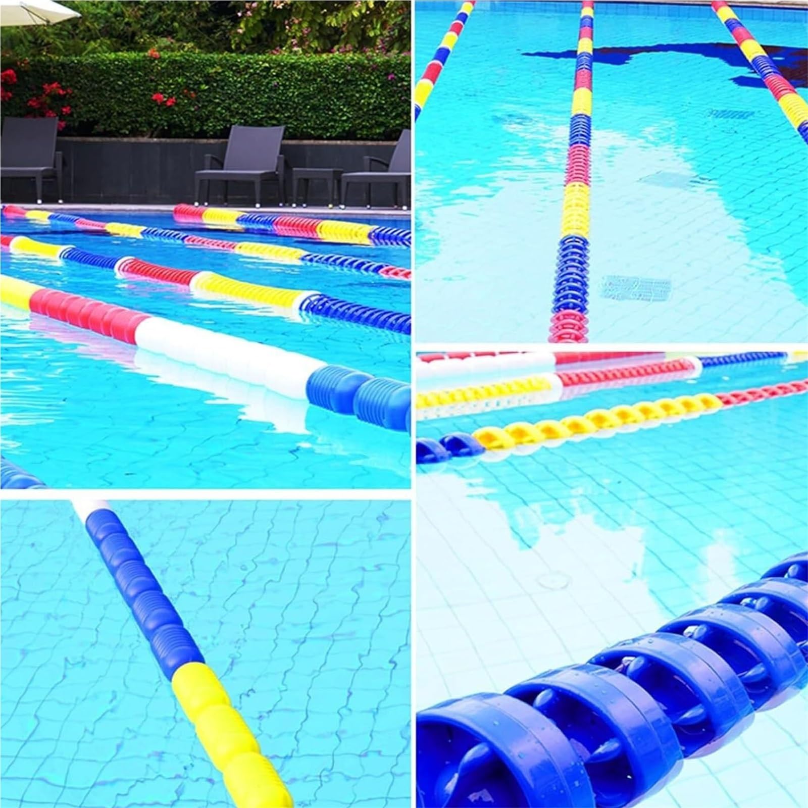 Ligne de séparation de piscine avec boules flottantes, marqueur de voie de piscine, longueur réglable, utilisation pour l'école, la gym, l'hôtel, l'entraînement en station balnéaire