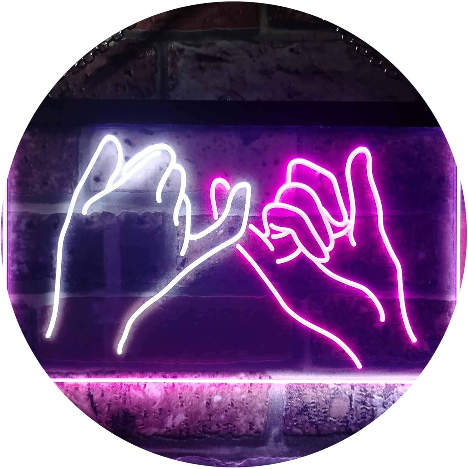 ADVPRO Pinky Swear Promise Dual Color LED Neon Sign White & Purple 12" x 8.5" st6s32-i3260-wp