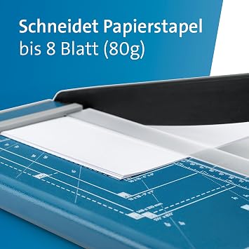 Dahle 502 Papierschneider bis DIN A4 8 Blatt Für Papier Fotos und Visitenkarten ideal für Hobby und kreative Projekte kompakt präzise und einfach zu bedienen