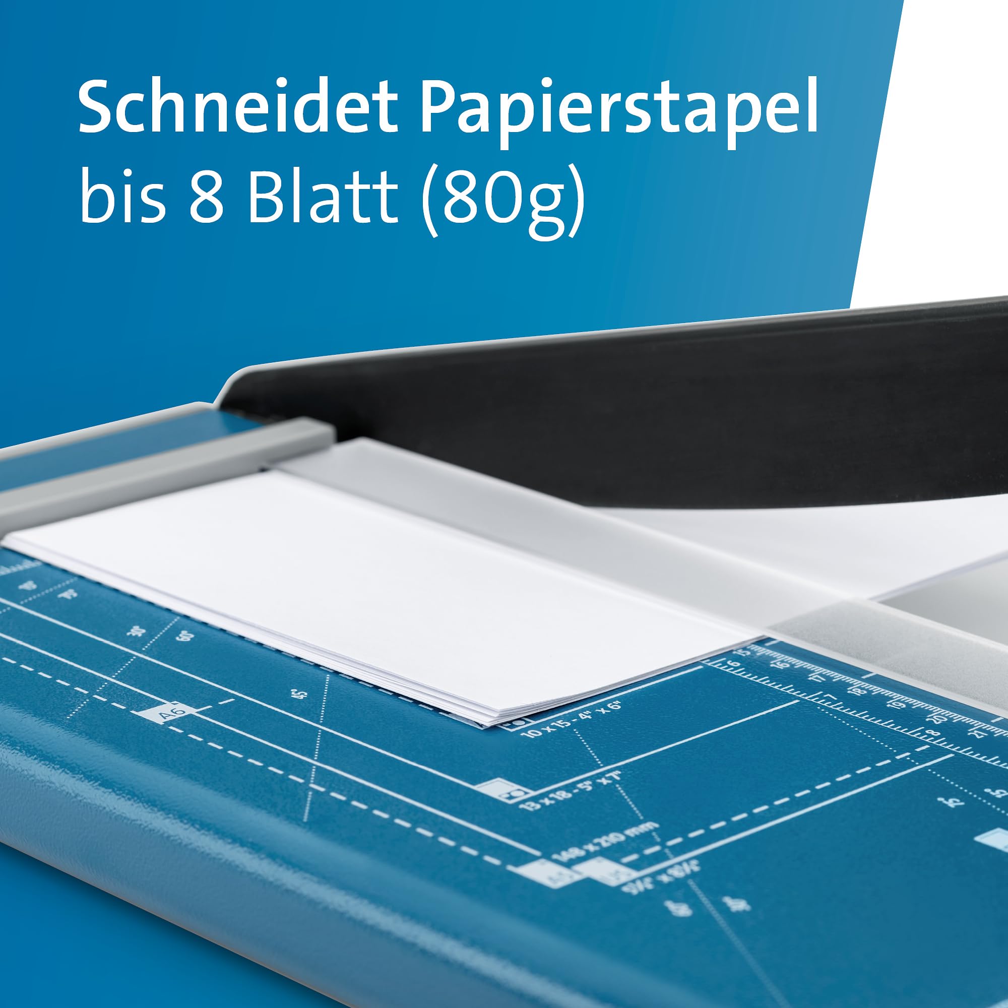 Dahle 502 Papierschneider DIN A4 8 Blatt Schneidleistung Blau