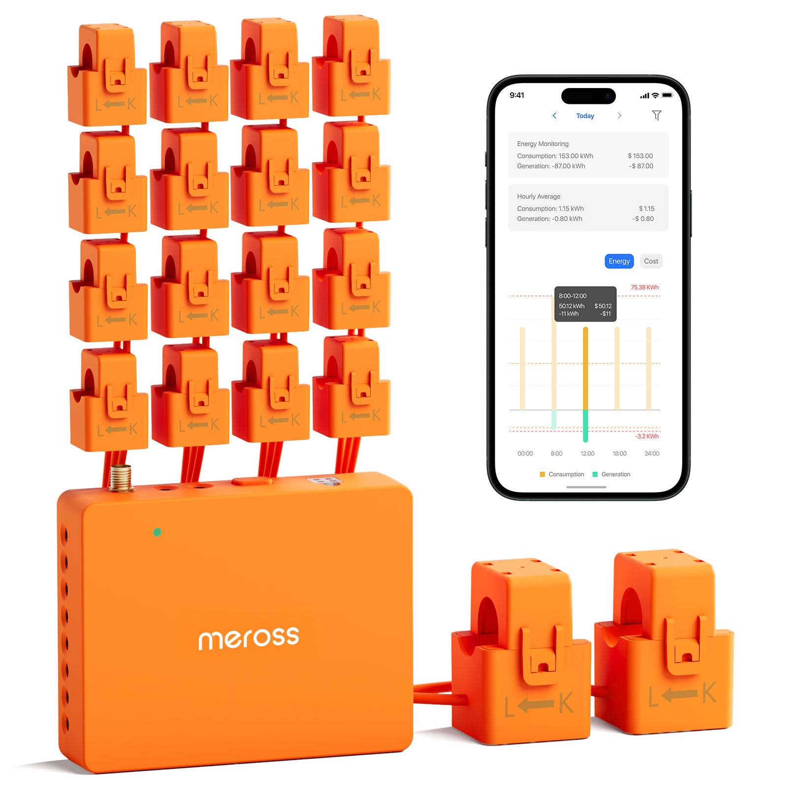 Photo 1 of Meross Smart Energy Consumption Monitor with 18 Circuit Monitoring, Electricity Usage Monitor, Real-Time Power Usage Monitor, Home Assistant Support, Smart Alerts, No Subscriptions, 2-Year Warranty