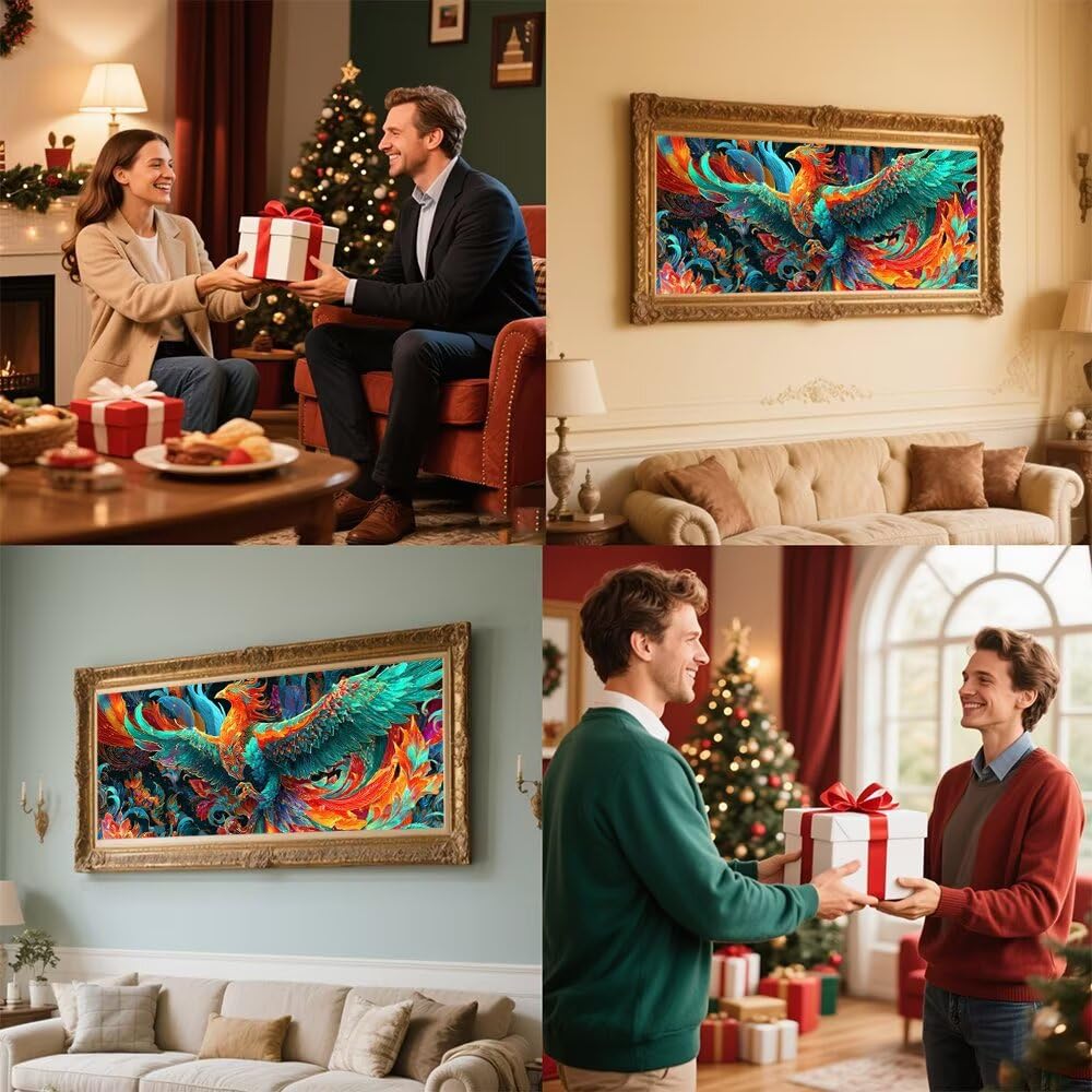 Kolorowa sztuka diamentowa 80 x 160 cm duży obraz diamentowy feniks kryształ sztuka zestawy do malowania dorosłych, pełne kwadratowe wiertło kryształ haft klejnot stras haft krzyżykowy zdjęcia