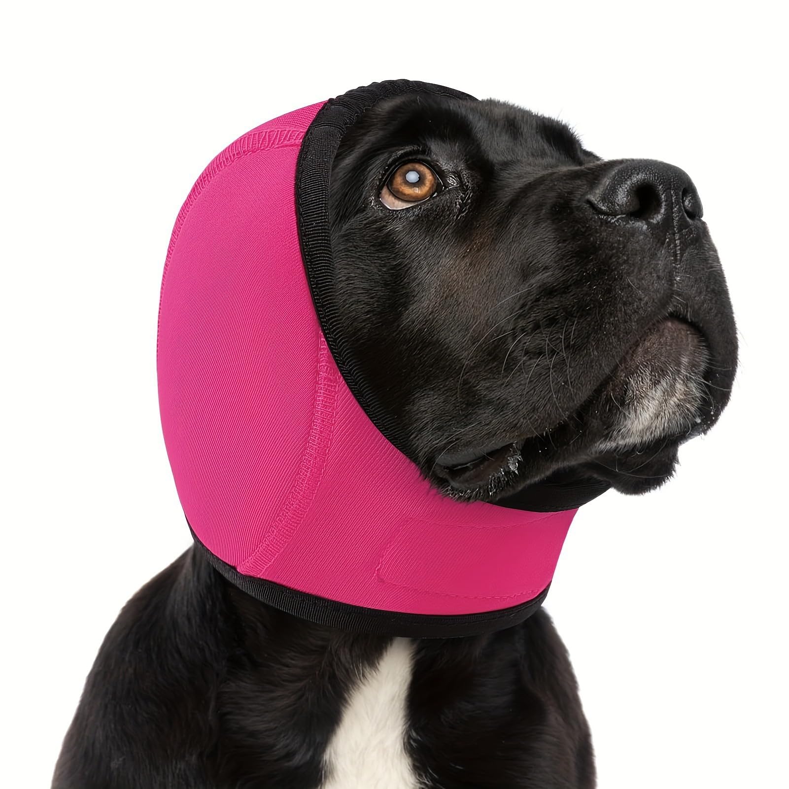 Dog Ear Defenders for Noise Protection – Comfort-Fit Dog Noise Cancelling Ear Wrap, Waterproof Muffs for Thunder, Fireworks, Grooming & Swimming (Rosered,M)