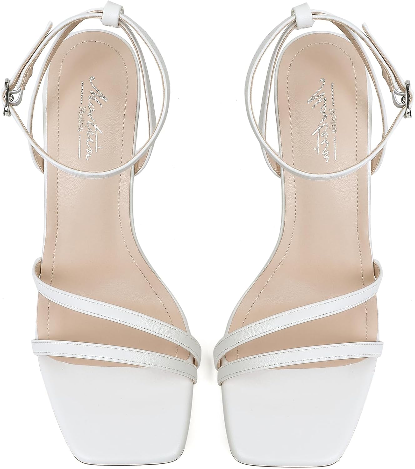 Mostrin Womens Sandals Strappy Heels for Women Ankle Strap Lace Up Square Open Toe Heels Tie Up Stiletto High Heeled Sandals for Prom, Party, Daily Wear - Image 5