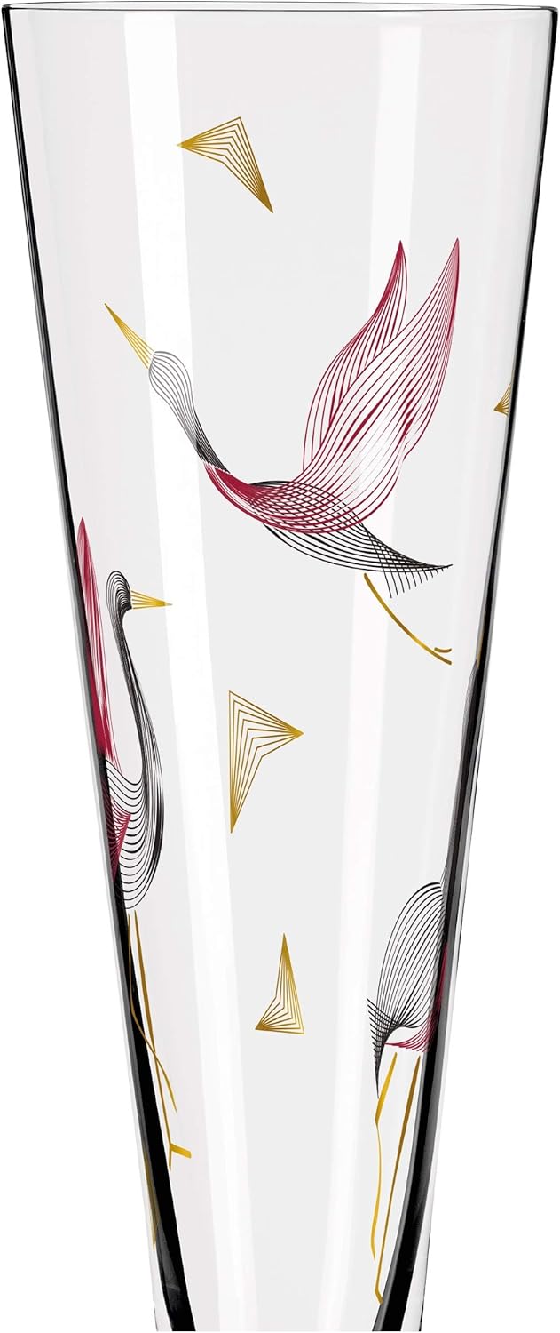 Ritzenhoff 1071015 Goldnacht #15 Champagne Flute, Glass, Gold, red, Black