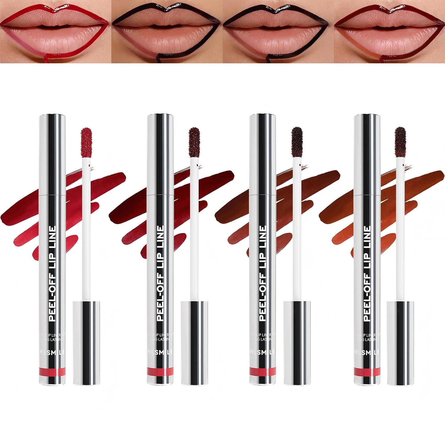 4PCS Lip Stain Peel Off, Peel off lip liner Stain Set, Matte