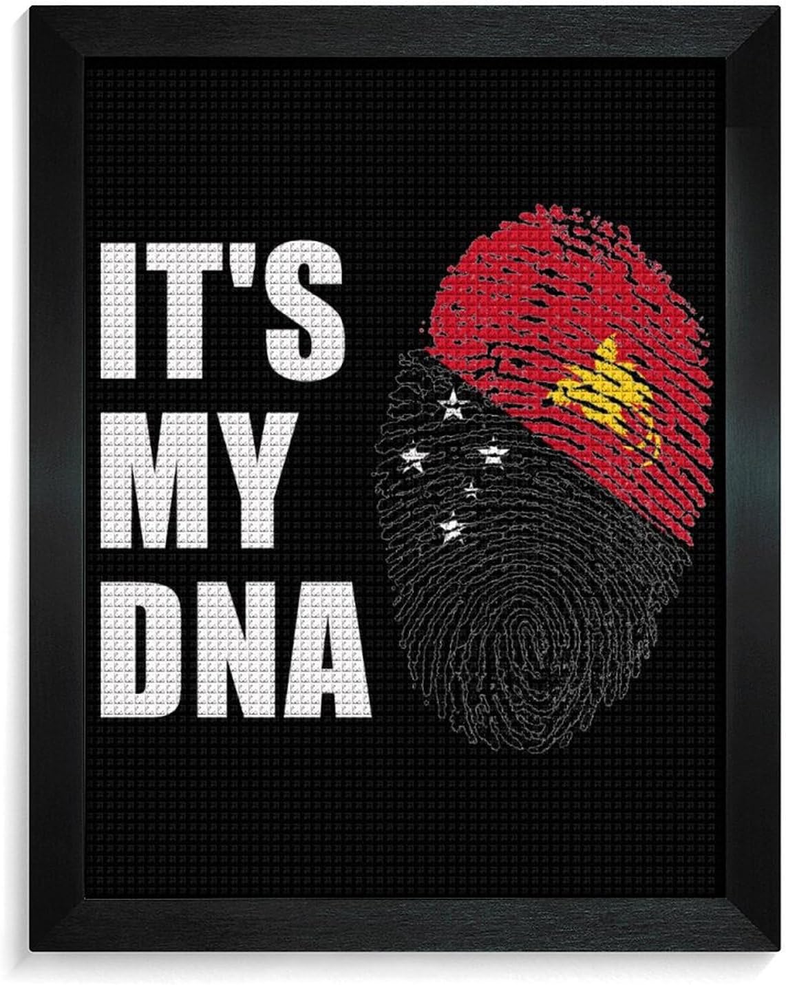 Papua New Guinea It's My DNA Diamond 5D Painting Kits with Frame DIY Full Round Drill Gem Art Crafts for Home Wall Decor 16 X 20in Blackwood 40 * 50cm