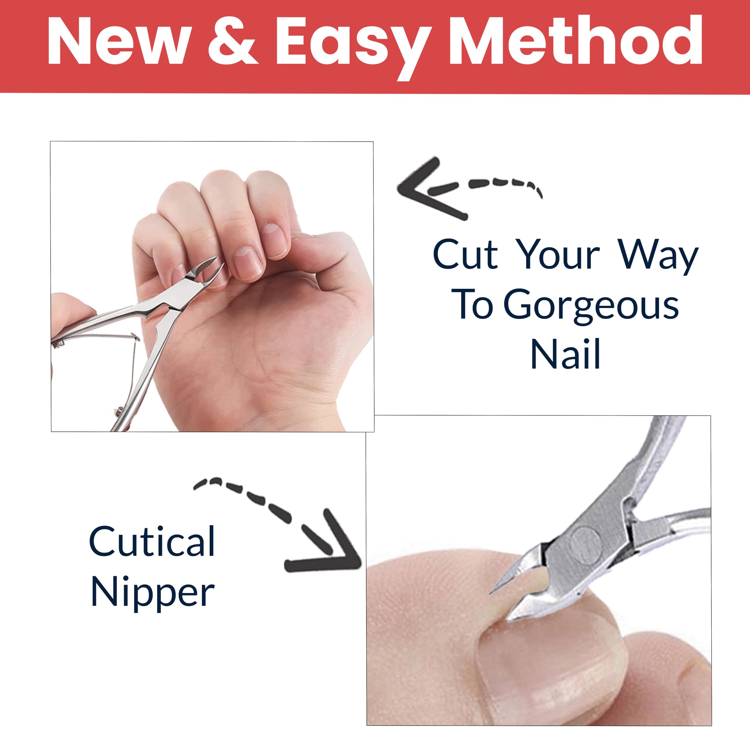 TEMPERIA (1pc) Nail Cuticle Cutter and Pusher - Dead Skin Remover fork, Nail Cleaner for Women & Men - Cuticle Nipper for Pedicure & Manicure - Cuticle Nails Trimmer (HP008) 2