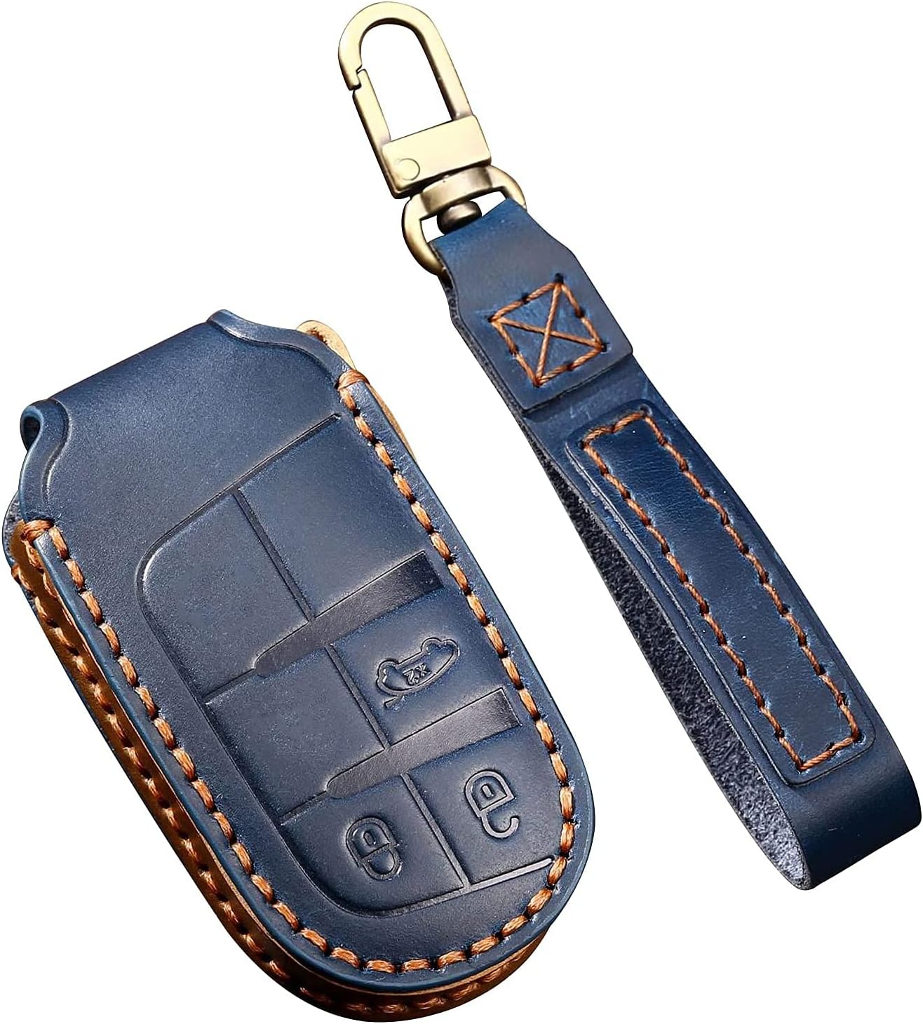 Porte-télécommande En Cuir Véritable - étui Clés 6,5x5 Cm - Neuf Sans étiquettes