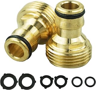 2 Pack Brass Garden Hose Tap Connector,3/4 inch Brass Male Threaded Tap Connector for Hose Pipe,Copper 3/4" BSP Hose Connector Male Watering Fittings for Threaded Faucet Adapter Quick Connector