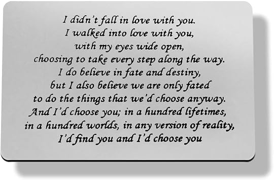 Heigebi Stainless Steel Engraved Wallet Insert Sentimental Keepsake Metal Wallet Card Anniversary Fathers Day Birthday Gifts for Men Him Husband Boyfriend Romantic Keepsake Single Side Wallet Card