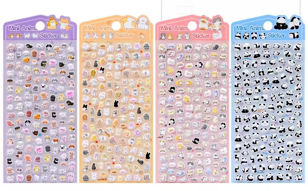 loong 3dシール 立体シール ぷくぷくぷっくり かわいい 4枚セット 立体 おしゃれ デコシール ごほうび 子供 貼り付け可能 贈り物 手帳 携帯 DIY用 手帳用 貼り付け可能 女の子(D)