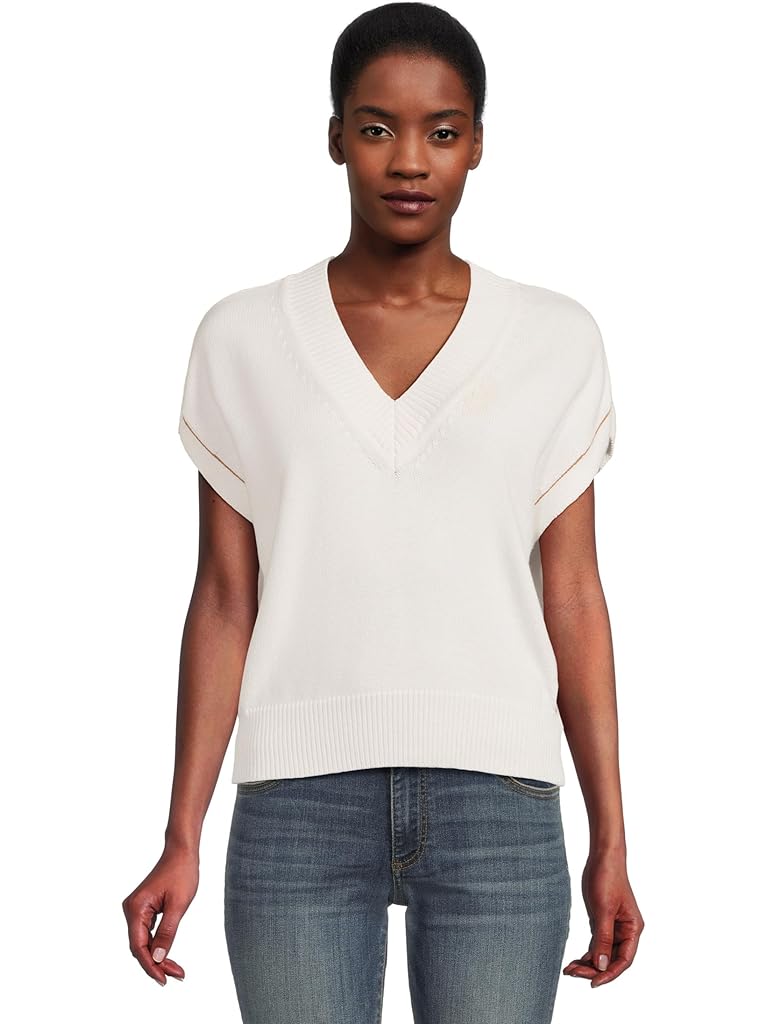 White Lilla P V-neck Wedge Sweater