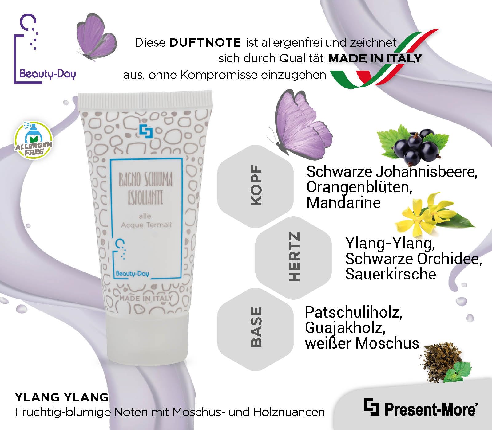 PRESENT-MORE - Hotel Duschgel 30ml Beauty-Day Italy - 250 Stück