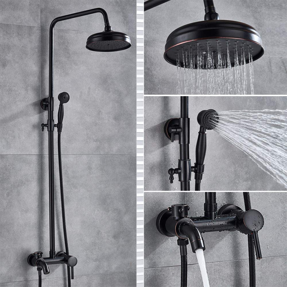 Robinet de baignoire fixé au mur bronze noir contre les traces de calcaire