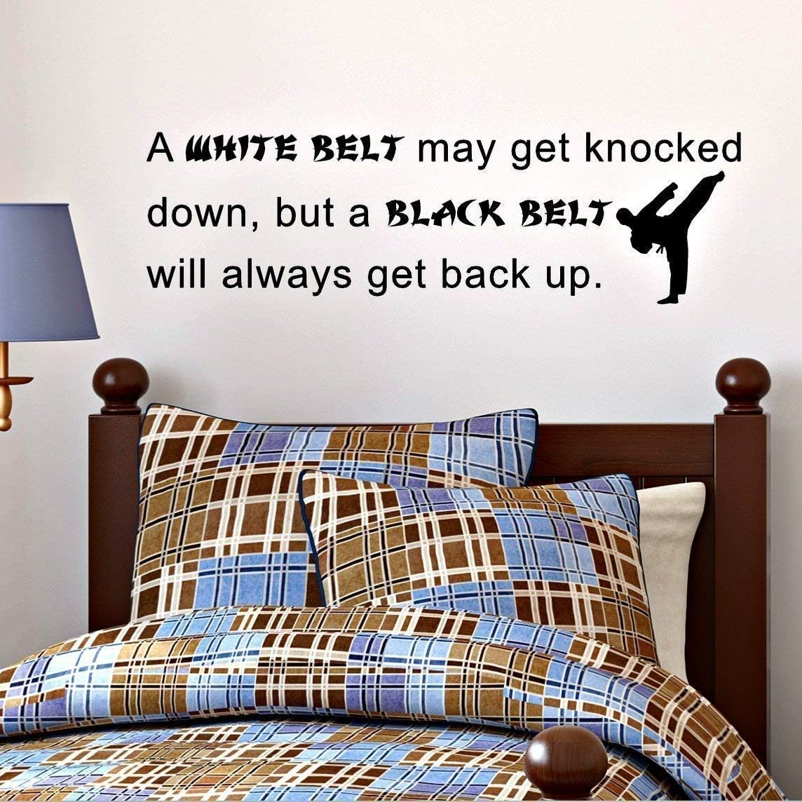 Karate Wall Decal, Martial Art Quotes, Karate Gifts For Kids, Martial Art Decor, Karate Belt Display Sticker, Jiu Jitsu Decorations, Boys Karate Gifts, 36"x11" Black