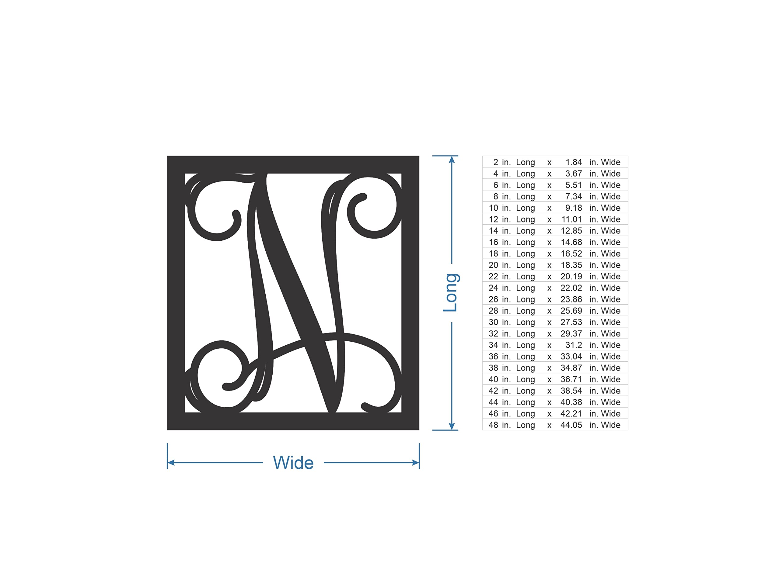 Jess and Jessica Metal Letter N, Metal Letter for House, Metal Monogram Wall Hanging, Large Metal Letters, Cursive Metal Letter