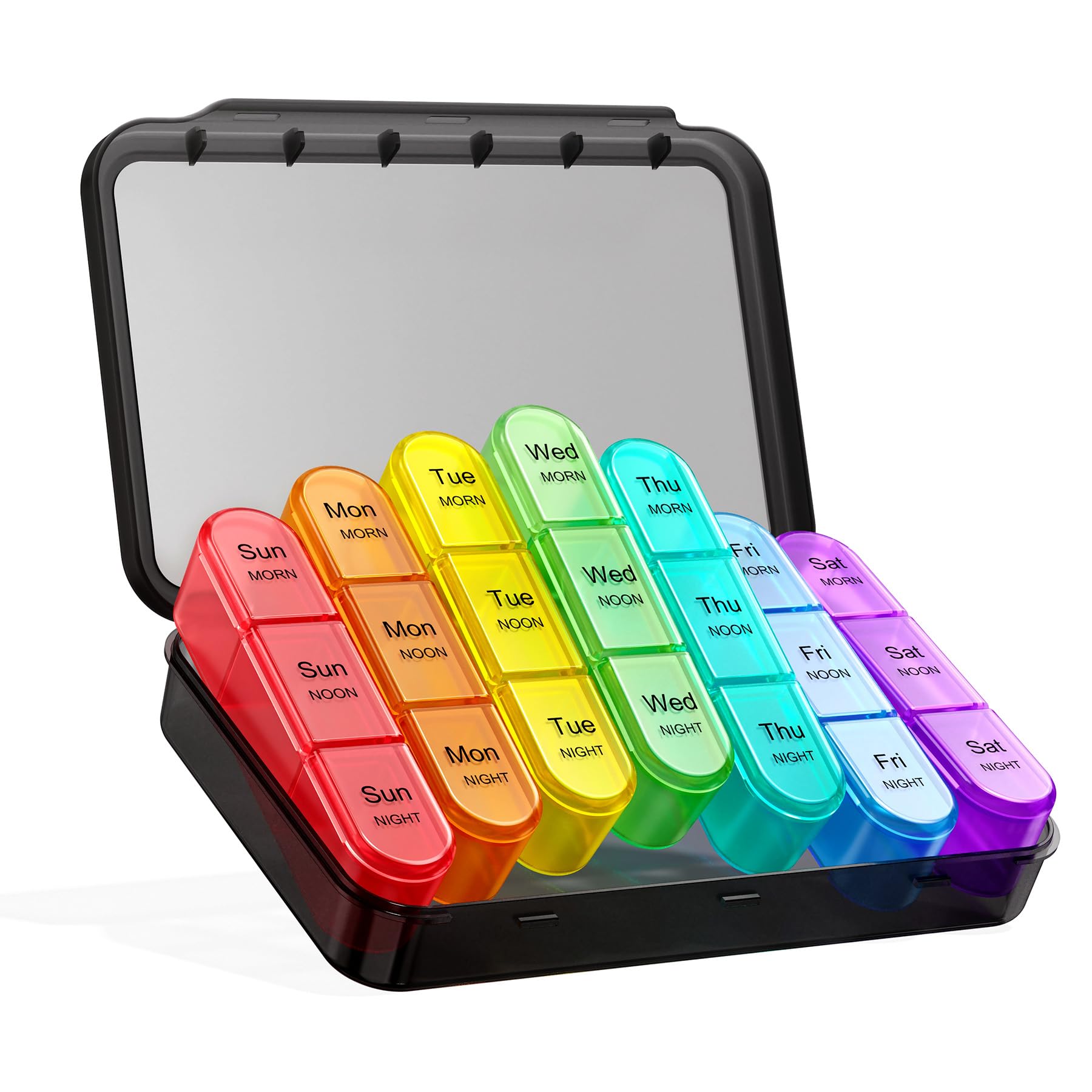 ASprink Pill Organizer 3X a Day - Medicine Pill Organizer - Weekly Pill case - Daily Pill Box 7 Day Organizer Container for Vitamins and Medication