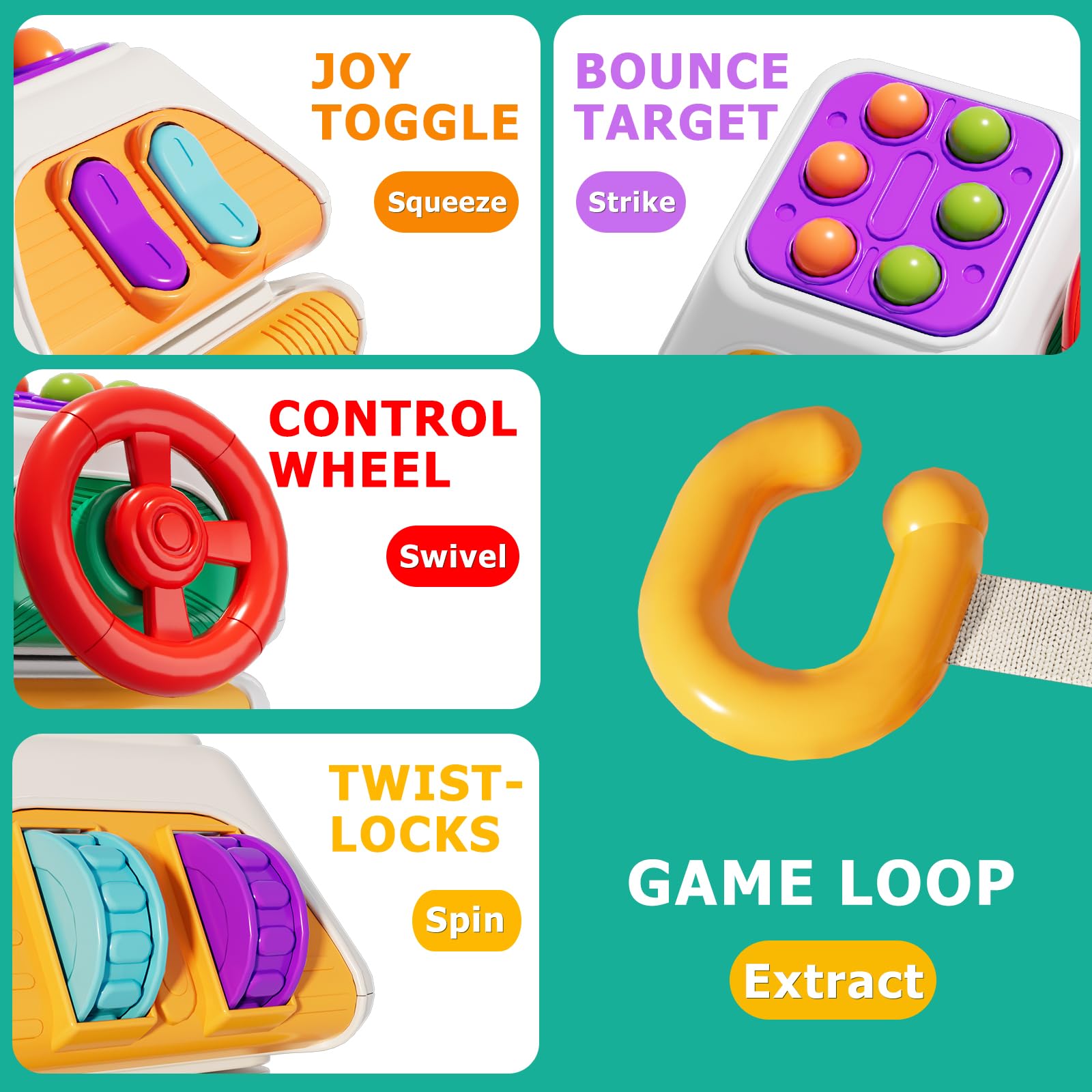 Montessori Busy Board Cube - Activity Toys for Toddlers -4 Montessori Busy Board Cube - Activity Toys for Toddlers -4