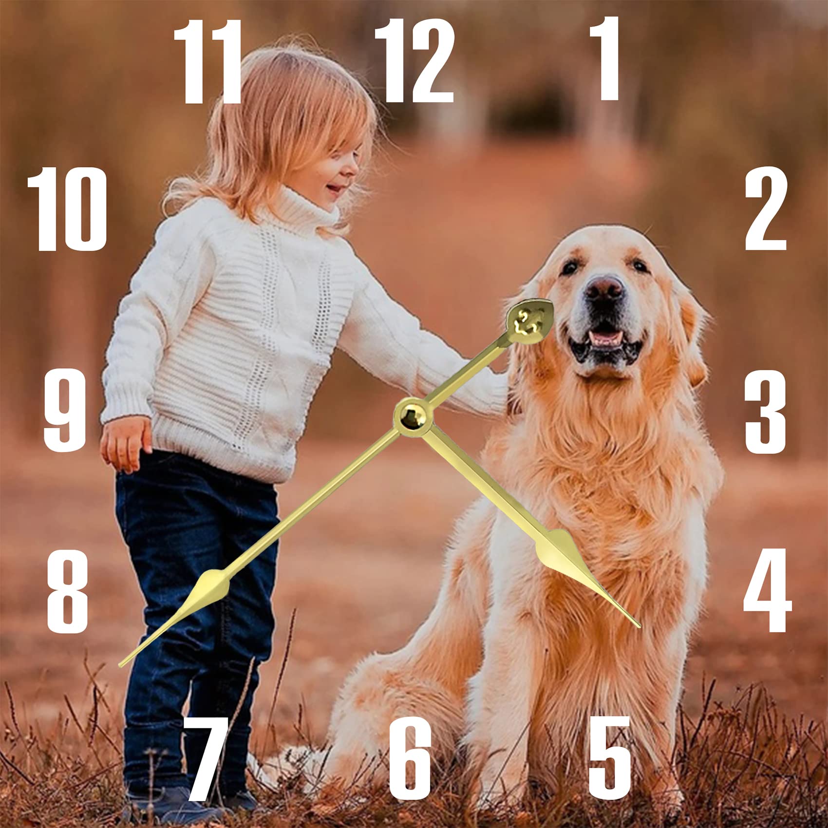 Custom Photo Wall Clock for Living Room Decor, Silent Kids Personalized Time Clock for Birthday, Wedding, Valentine's Day, Christmas Photo Gift