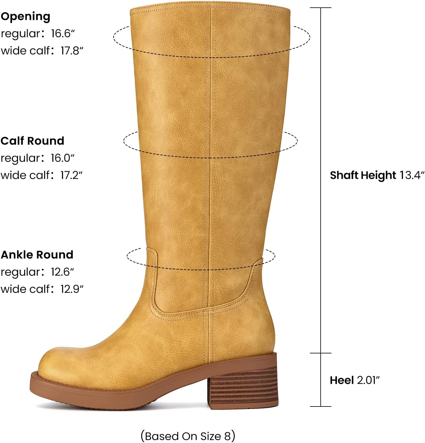 Athlefit Knee High Boots Square Toe Ridng Chunky Tall Boots for Women image 4