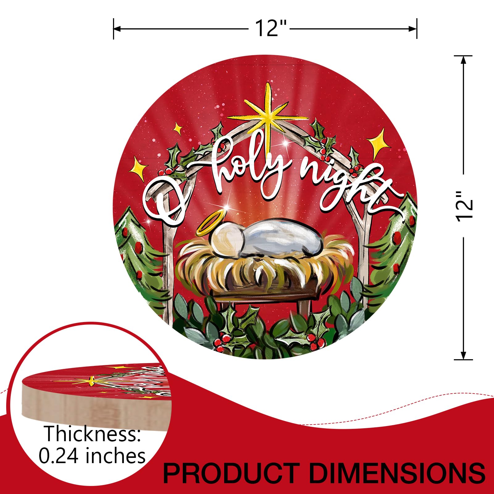 Weihnachtstür-Banner Mit Jesus-Krippe – 180 X 89 Cm, Stoff, Für Außen & Innen, Inkl. Aufhänge-Schnur