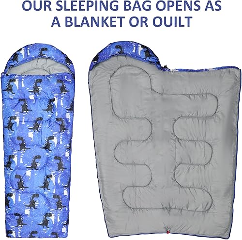 Miniatura 6 de Sacos de dormir para niños - Sacos de dormir para acampar con bolsa de transporte - Saco de dormir compacto para senderismo, mochilero para 3