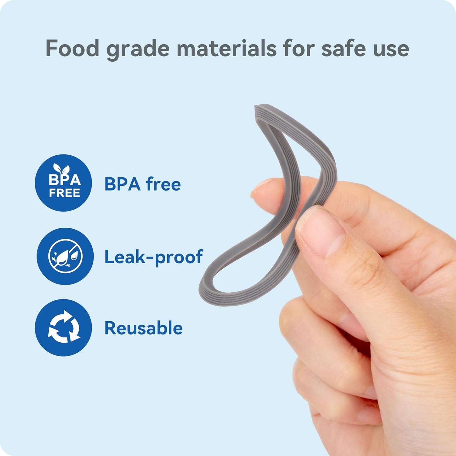 4 Pack Silicone Replacement Sealing Rings for Owala FreeSip 24/32/40oz Bottles Lid, Accessories for Owala Lid (White & Gray) - Image 3