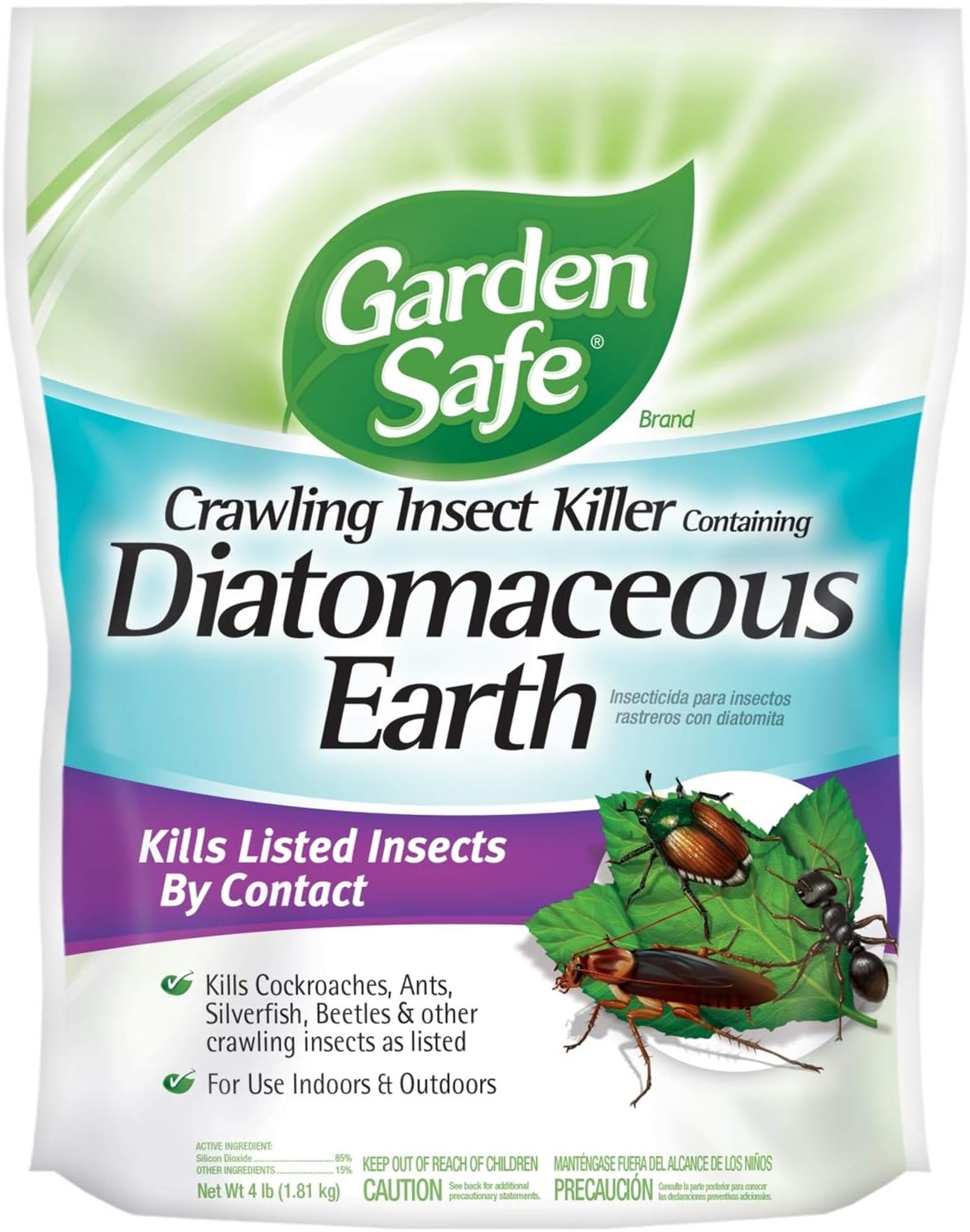 Safer Brand 51702 Diatomaceous Earth Ant and Crawling Insect Killer, 4Pound Bag