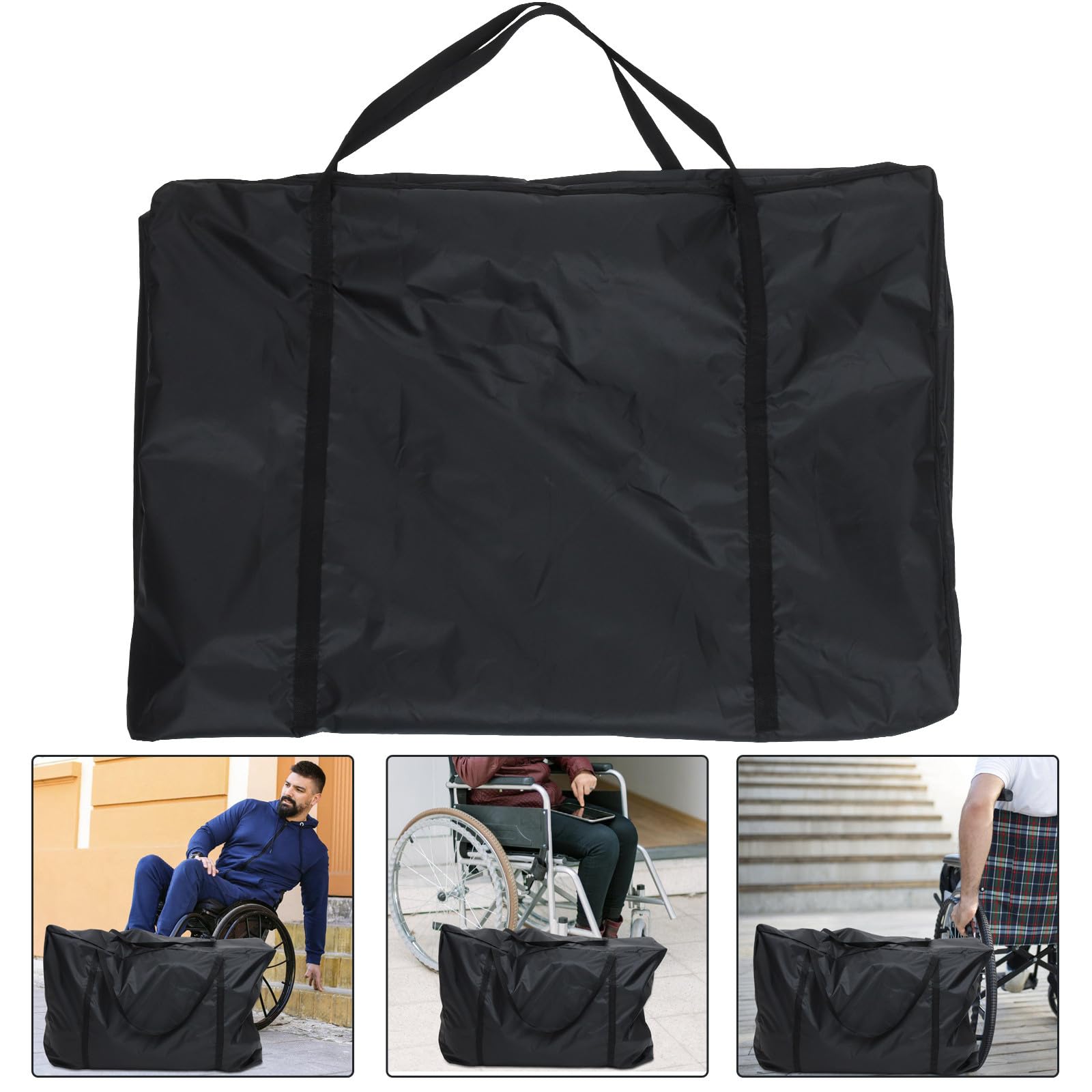 Bolsa Negra Plegable de Almacenamiento para Sillas de Ruedas Oxford | Exterior y Viaje, Tejido Oxford 0, 5kg, Uso Silla Plegable o Andador Plegable