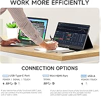 Vista 5 de AYY Monitor portátil para portátil de 15 pulgadas, FHD 1080P USB-C HDMI, monitor de viaje externo para computadora, segunda pantalla, HDR IPS